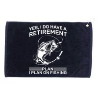 Retirement Plan Fishing Grommeted Golf Towel