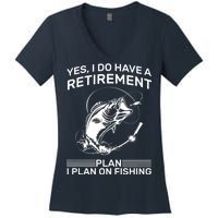 Retirement Plan Fishing Women's V-Neck T-Shirt