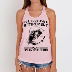 Retirement Plan Fishing Women's Knotted Racerback Tank