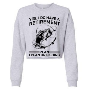 Retirement Plan Fishing Cropped Pullover Crew