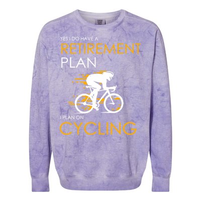 Retirement Plan On Cycling Colorblast Crewneck Sweatshirt