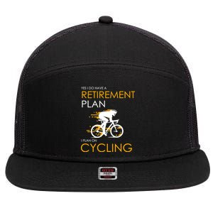 Retirement Plan On Cycling 7 Panel Mesh Trucker Snapback Hat