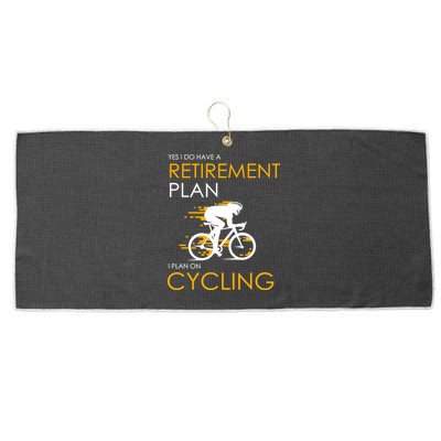 Retirement Plan On Cycling Large Microfiber Waffle Golf Towel