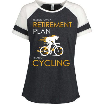 Retirement Plan On Cycling Enza Ladies Jersey Colorblock Tee