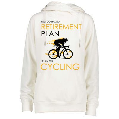 Retirement Plan On Cycling Womens Funnel Neck Pullover Hood