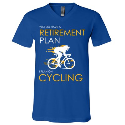 Retirement Plan On Cycling V-Neck T-Shirt