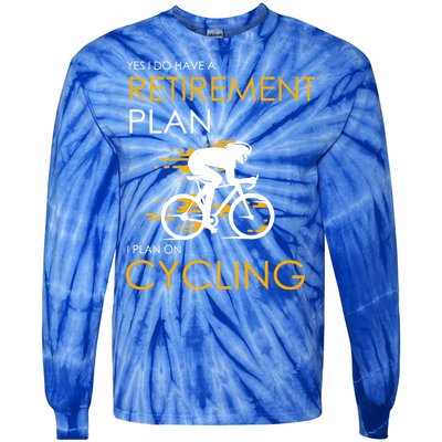 Retirement Plan On Cycling Tie-Dye Long Sleeve Shirt