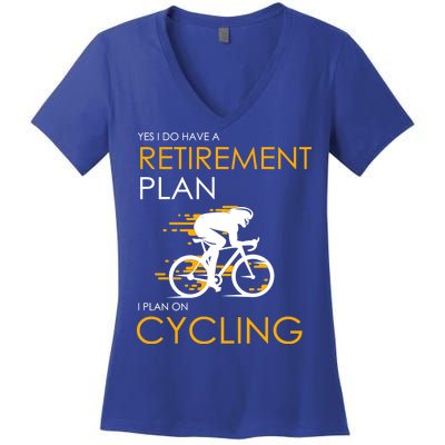 Retirement Plan On Cycling Women's V-Neck T-Shirt