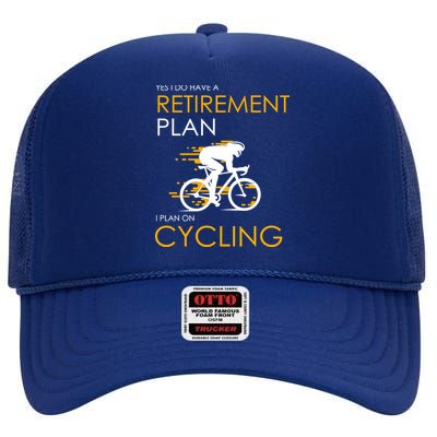 Retirement Plan On Cycling High Crown Mesh Back Trucker Hat