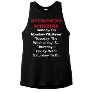 Retirement Schedule Ladies PosiCharge Tri-Blend Wicking Tank