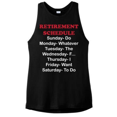 Retirement Schedule Ladies PosiCharge Tri-Blend Wicking Tank