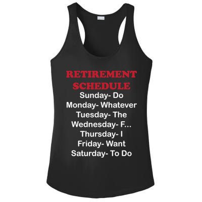 Retirement Schedule Ladies PosiCharge Competitor Racerback Tank
