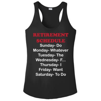 Retirement Schedule Ladies PosiCharge Competitor Racerback Tank