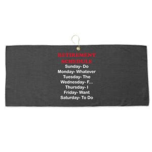 Retirement Schedule Large Microfiber Waffle Golf Towel