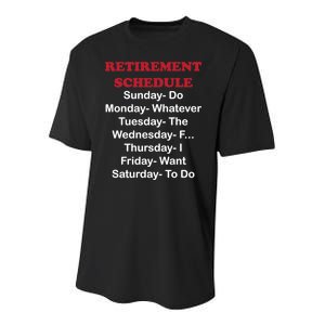 Retirement Schedule Youth Performance Sprint T-Shirt