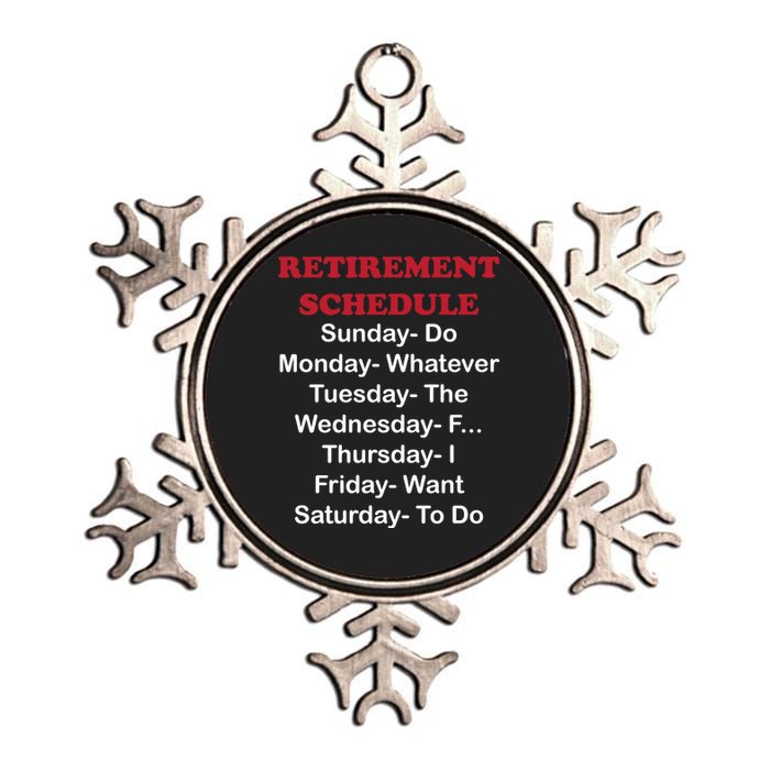 Retirement Schedule Metallic Star Ornament