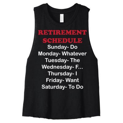 Retirement Schedule Women's Racerback Cropped Tank