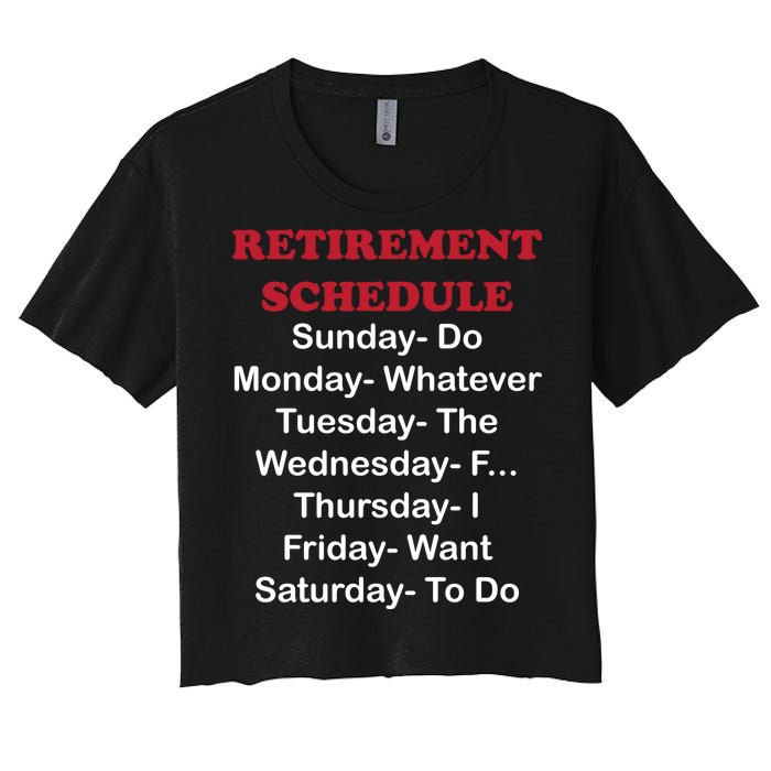 Retirement Schedule Women's Crop Top Tee