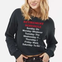 Retirement Schedule Cropped Pullover Crew