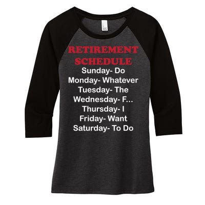 Retirement Schedule Women's Tri-Blend 3/4-Sleeve Raglan Shirt