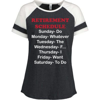 Retirement Schedule Enza Ladies Jersey Colorblock Tee