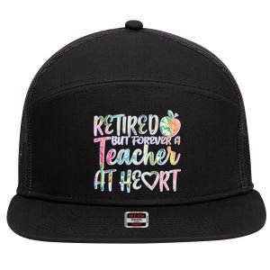 Retried But Forever A Teacher At Heart 7 Panel Mesh Trucker Snapback Hat