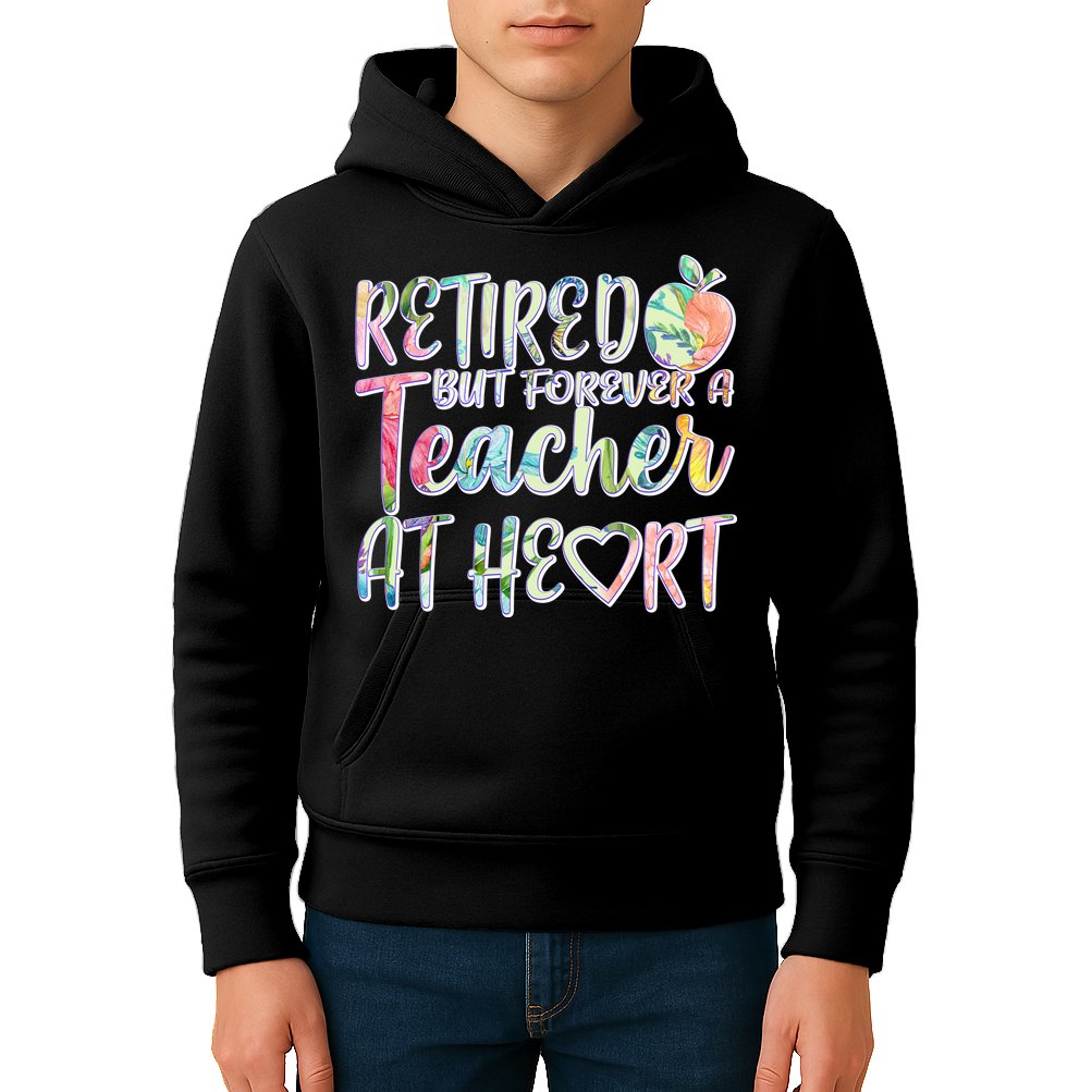 Retried But Forever A Teacher At Heart Kids Hoodie
