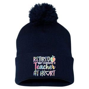 Retried But Forever A Teacher At Heart Pom Pom 12in Knit Beanie