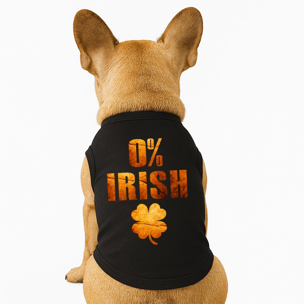 Retro 0% Irish Clover St Patrack's Day Doggie Tank