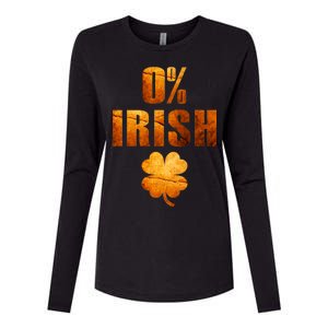 Retro 0% Irish Clover St Patrack's Day Womens Cotton Relaxed Long Sleeve T-Shirt