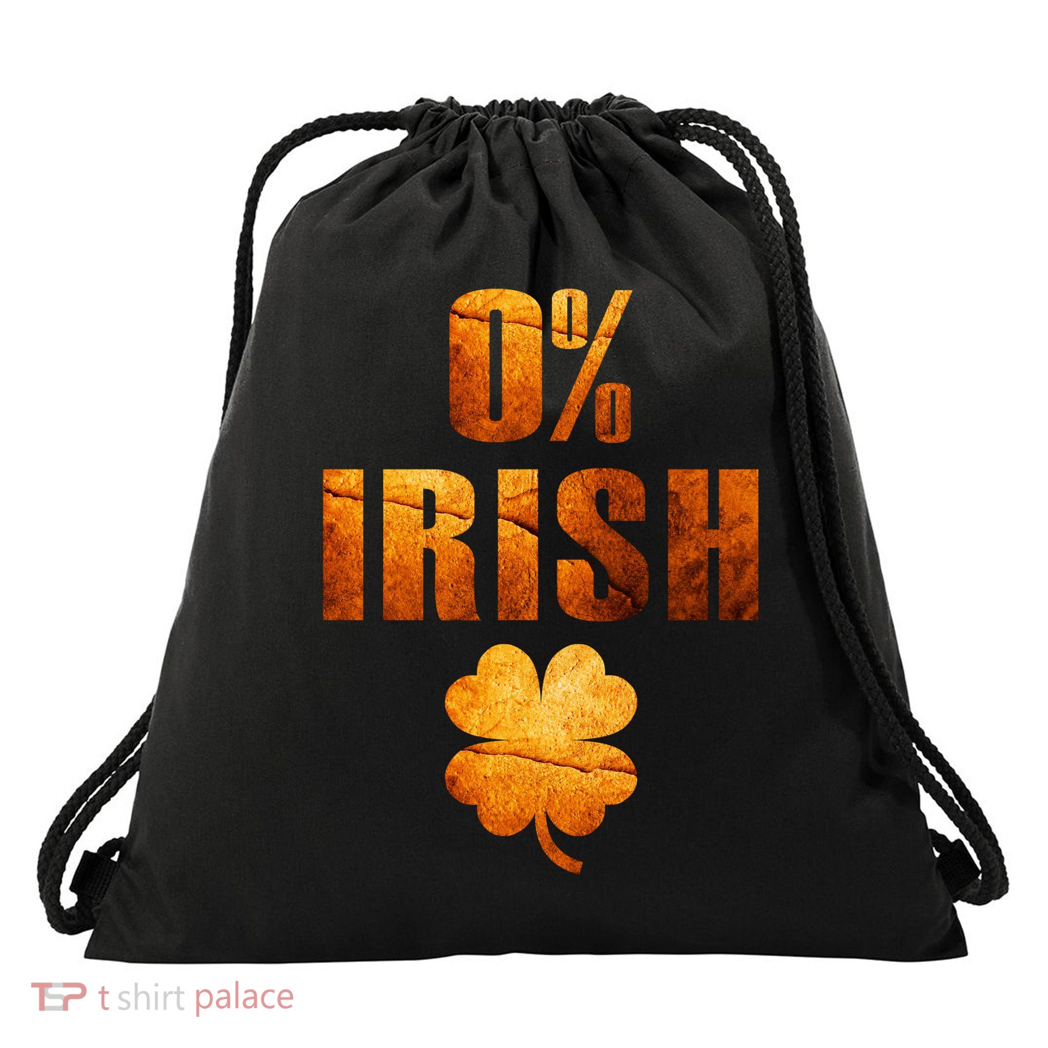 Retro 0% Irish Clover St Patrack's Day Drawstring Bag