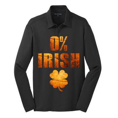 Retro 0% Irish Clover St Patrack's Day Silk Touch Performance Long Sleeve Polo