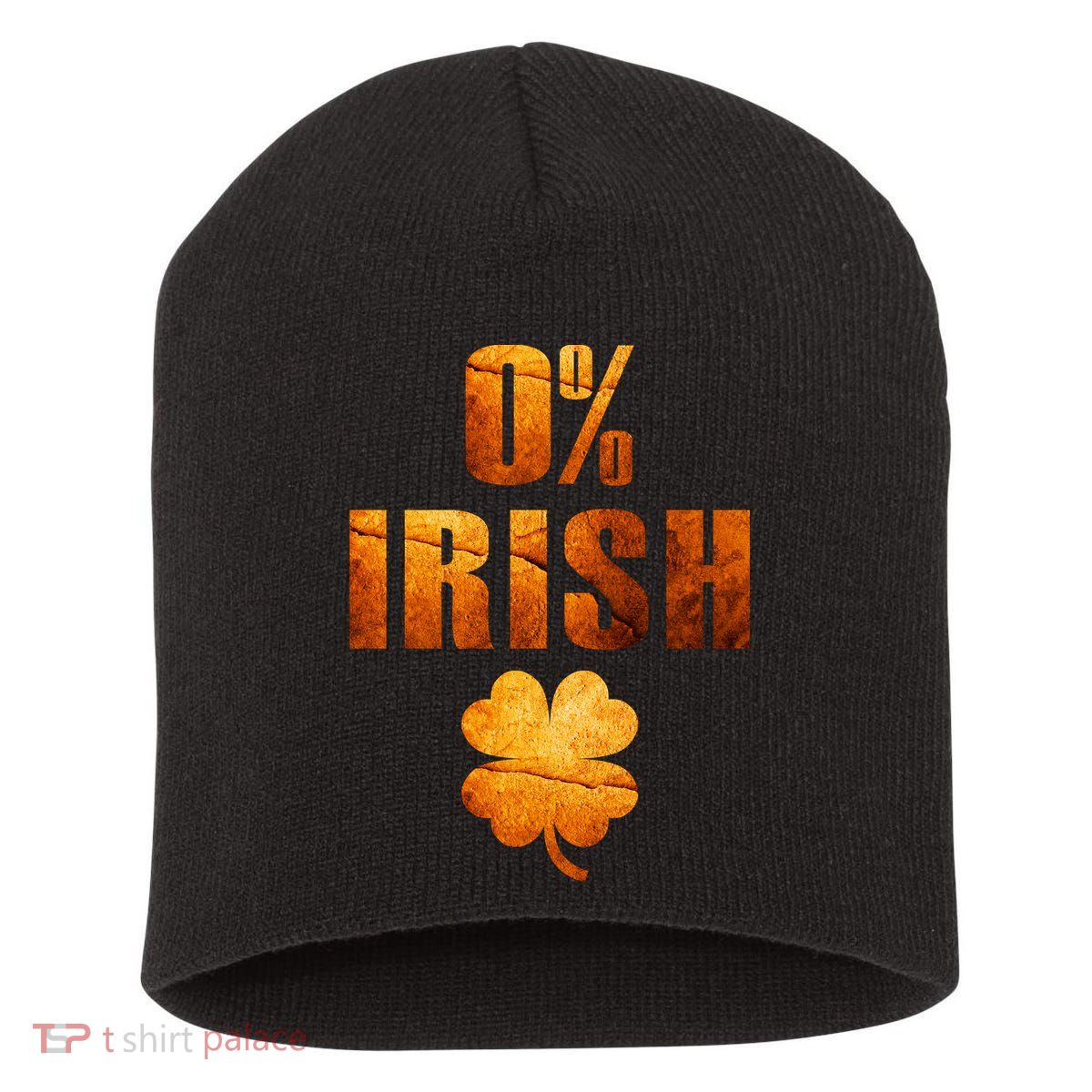Retro 0% Irish Clover St Patrack's Day Short Acrylic Beanie
