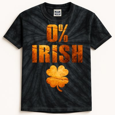 Retro 0% Irish Clover St Patrack's Day Kids Tie-Dye T-Shirt