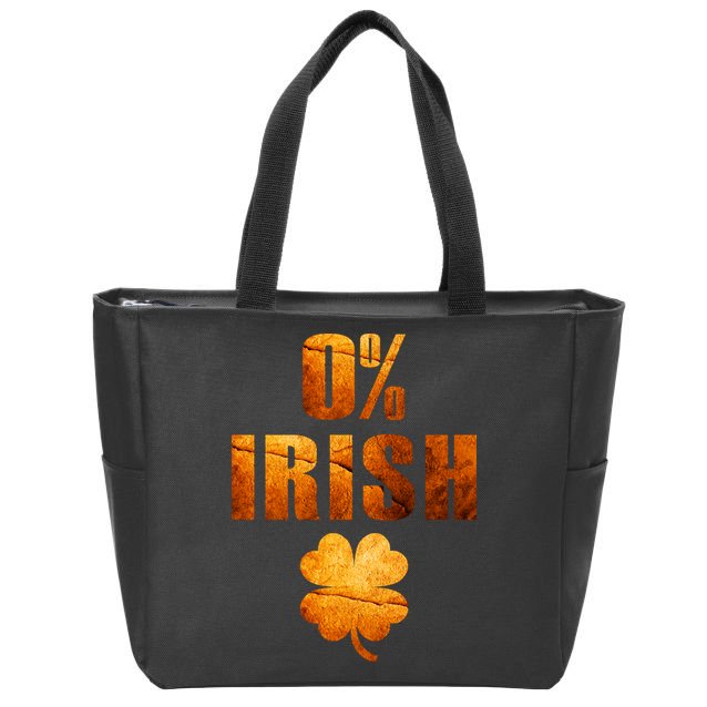 Retro 0% Irish Clover St Patrack's Day Zip Tote Bag