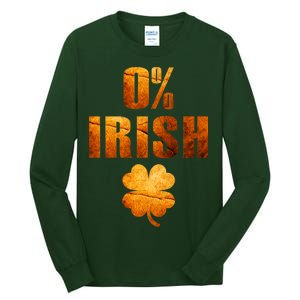 Retro 0% Irish Clover St Patrack's Day Tall Long Sleeve T-Shirt