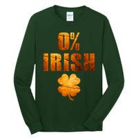 Retro 0% Irish Clover St Patrack's Day Tall Long Sleeve T-Shirt