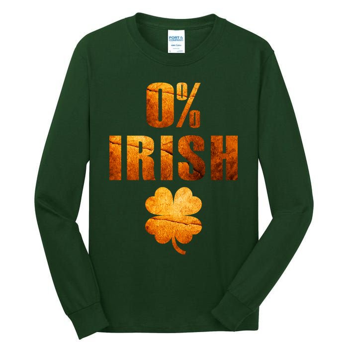Retro 0% Irish Clover St Patrack's Day Tall Long Sleeve T-Shirt