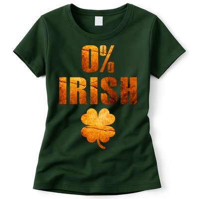 Retro 0% Irish Clover St Patrack's Day Womens T-Shirt