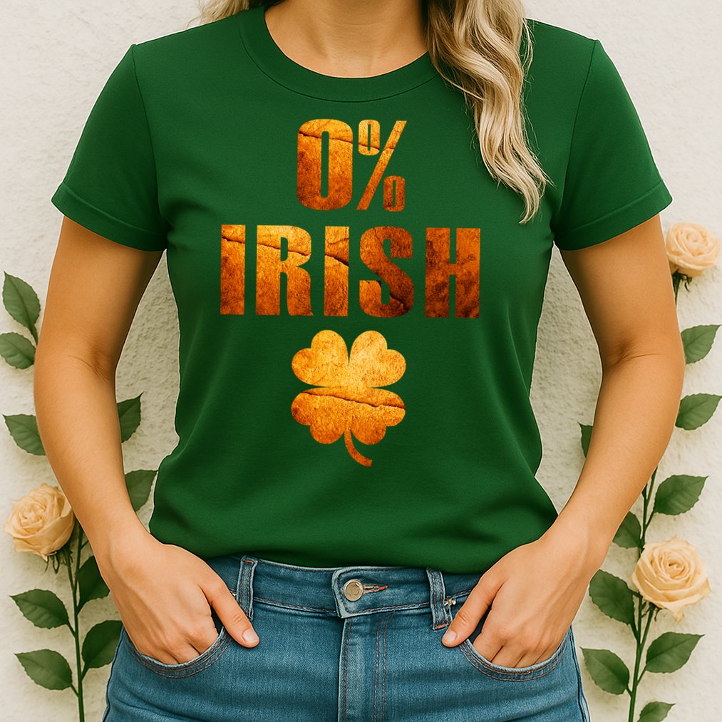 Retro 0% Irish Clover St Patrack's Day Womens T-Shirt