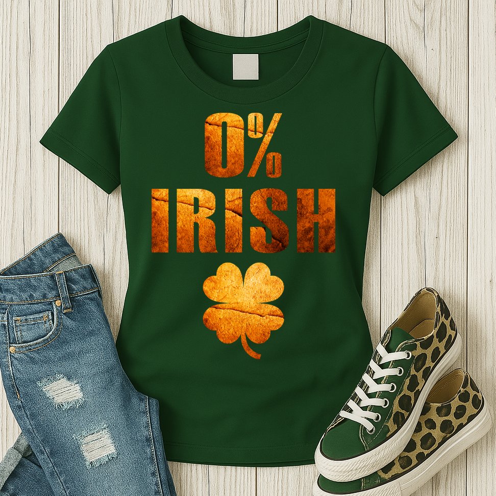 Retro 0% Irish Clover St Patrack's Day Womens T-Shirt