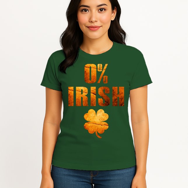Retro 0% Irish Clover St Patrack's Day Womens T-Shirt
