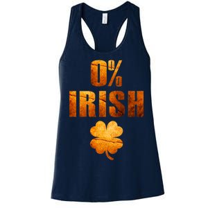 Retro 0% Irish Clover St Patrack's Day Women's Racerback Tank