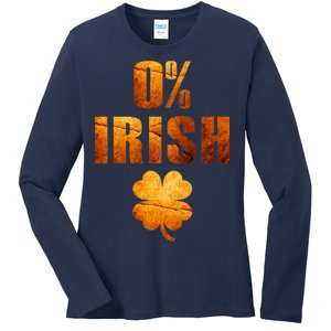 Retro 0% Irish Clover St Patrack's Day Ladies Long Sleeve Shirt