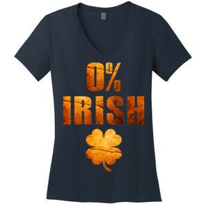 Retro 0% Irish Clover St Patrack's Day Women's V-Neck T-Shirt