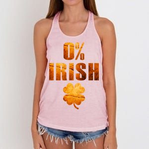 Retro 0% Irish Clover St Patrack's Day Women's Knotted Racerback Tank