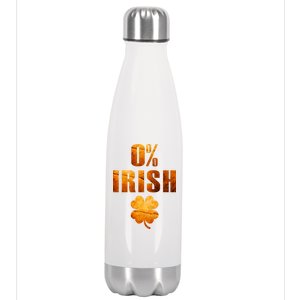 Retro 0% Irish Clover St Patrack's Day Stainless Steel Insulated Water Bottle