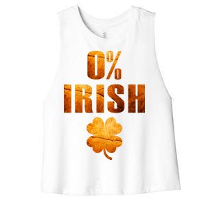 Retro 0% Irish Clover St Patrack's Day Women's Racerback Cropped Tank