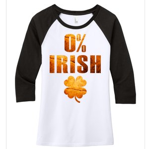 Retro 0% Irish Clover St Patrack's Day Women's Tri-Blend 3/4-Sleeve Raglan Shirt