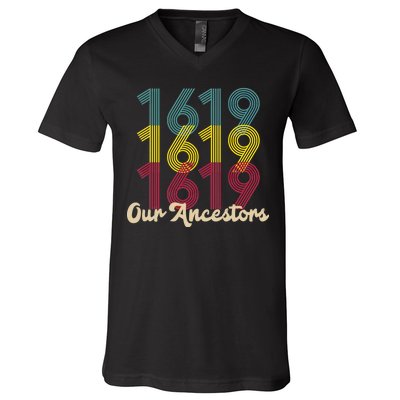 Retro 1619 Our Ancestors  V-Neck T-Shirt